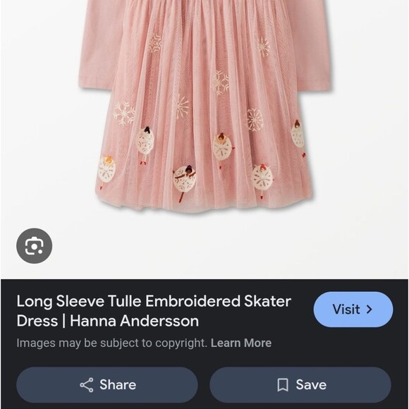 Hanna Andersson Long Sleeve Tulle Embroidered Skater Dress Pink Christmas 8 - Picture 7 of 7